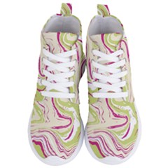 Green Vivid Marble Pattern 6 Women s Lightweight High Top Sneakers by goljakoff