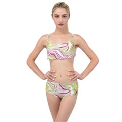 Green Vivid Marble Pattern 6 Layered Top Bikini Set by goljakoff