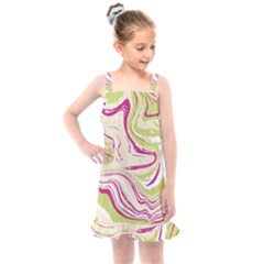 Green Vivid Marble Pattern 6 Kids  Overall Dress by goljakoff