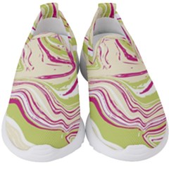 Green Vivid Marble Pattern 6 Kids  Slip On Sneakers by goljakoff