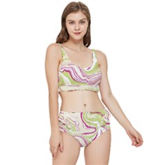 Green Vivid Marble Pattern 6 Frilly Bikini Set by goljakoff