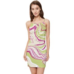 Green Vivid Marble Pattern 6 Summer Tie Front Dress by goljakoff