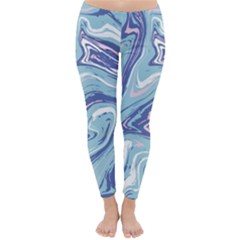 Blue Vivid Marble Pattern 9 Classic Winter Leggings by goljakoff