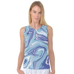 Blue Vivid Marble Pattern 9 Women s Basketball Tank Top by goljakoff