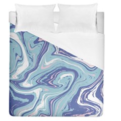 Blue Vivid Marble Pattern 9 Duvet Cover (queen Size) by goljakoff