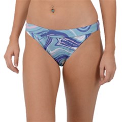 Blue Vivid Marble Pattern 9 Band Bikini Bottom by goljakoff