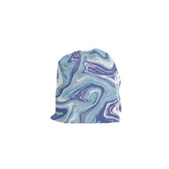 Blue Vivid Marble Pattern 9 Drawstring Pouch (xs) by goljakoff