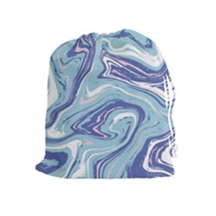 Blue Vivid Marble Pattern 9 Drawstring Pouch (xl) by goljakoff