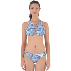 Blue Vivid Marble Pattern 9 Perfectly Cut Out Bikini Set by goljakoff