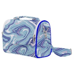 Blue Vivid Marble Pattern 9 Satchel Shoulder Bag by goljakoff