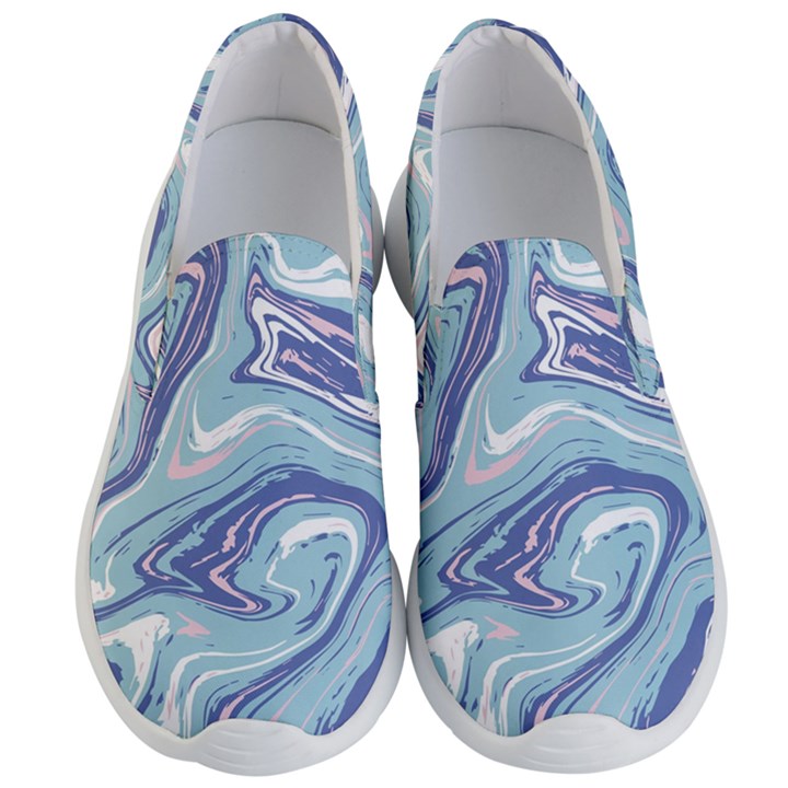 Blue Vivid Marble Pattern 9 Men s Lightweight Slip Ons