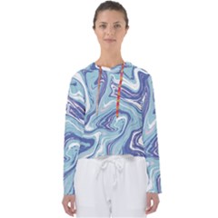 Blue Vivid Marble Pattern 9 Women s Slouchy Sweat by goljakoff