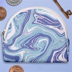 Blue Vivid Marble Pattern 9 Horseshoe Style Canvas Pouch by goljakoff