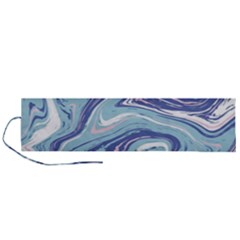 Blue Vivid Marble Pattern 9 Roll Up Canvas Pencil Holder (l) by goljakoff