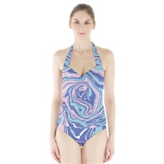 Vector Vivid Marble Pattern 10 Halter Swimsuit by goljakoff