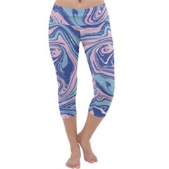 Vector Vivid Marble Pattern 10 Capri Yoga Leggings by goljakoff