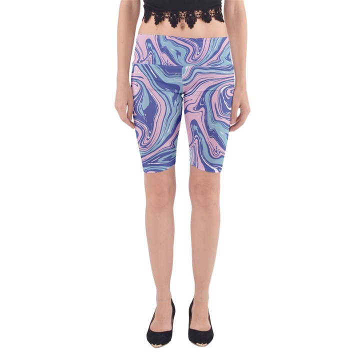 Vector Vivid Marble Pattern 10 Yoga Cropped Leggings