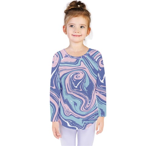 Vector Vivid Marble Pattern 10 Kids  Long Sleeve Tee by goljakoff