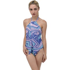 Vector Vivid Marble Pattern 10 Go With The Flow One Piece Swimsuit by goljakoff