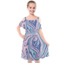 Vector Vivid Marble Pattern 10 Kids  Cut Out Shoulders Chiffon Dress View1