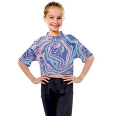 Vector Vivid Marble Pattern 10 Kids Mock Neck Tee