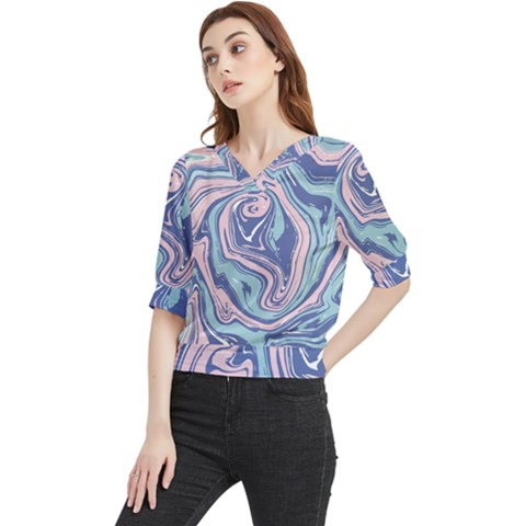 Vector Vivid Marble Pattern 10 Quarter Sleeve Blouse by goljakoff