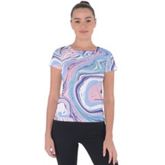 Vector Vivid Marble Pattern 11 Short Sleeve Sports Top  by goljakoff