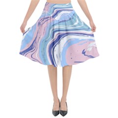 Vector Vivid Marble Pattern 11 Flared Midi Skirt by goljakoff