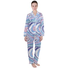 Vector Vivid Marble Pattern 11 Satin Long Sleeve Pajamas Set by goljakoff