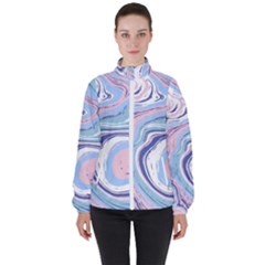 Vector Vivid Marble Pattern 11 Women s High Neck Windbreaker by goljakoff