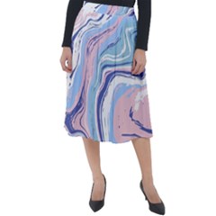 Vector Vivid Marble Pattern 11 Classic Velour Midi Skirt  by goljakoff