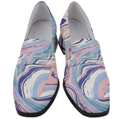 Vector Vivid Marble Pattern 11 Women s Chunky Heel Loafers by goljakoff