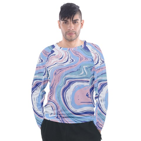 Vector Vivid Marble Pattern 11 Men s Long Sleeve Raglan Tee by goljakoff