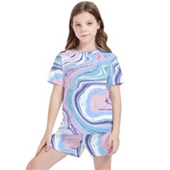 Vector Vivid Marble Pattern 11 Kids  Tee And Sports Shorts Set by goljakoff