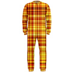 Red Lines On Yellow Onepiece Jumpsuit (men) 