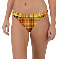 Red Lines On Yellow Band Bikini Bottom by JustToWear