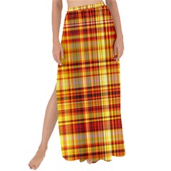 Red Lines On Yellow Maxi Chiffon Tie-up Sarong