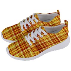 Red Lines On Yellow Men s Lightweight Sports Shoes by JustToWear