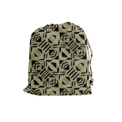 Linear Geometric Print Pattern Mosaic 2 Drawstring Pouch (large)