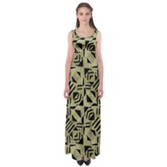 Linear Geometric Print Pattern Mosaic 2 Empire Waist Maxi Dress by dflcprintsclothing