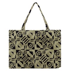 Linear Geometric Print Pattern Mosaic 2 Zipper Medium Tote Bag