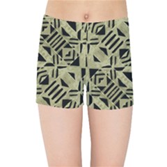 Linear Geometric Print Pattern Mosaic 2 Kids  Sports Shorts by dflcprintsclothing