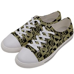 Linear Geometric Print Pattern Mosaic 2 Women s Low Top Canvas Sneakers by dflcprintsclothing