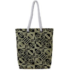 Linear Geometric Print Pattern Mosaic 2 Full Print Rope Handle Tote (small)