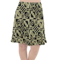 Linear Geometric Print Pattern Mosaic 2 Fishtail Chiffon Skirt by dflcprintsclothing