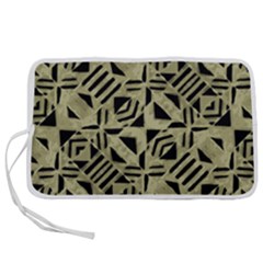 Linear Geometric Print Pattern Mosaic 2 Pen Storage Case (l) by dflcprintsclothing