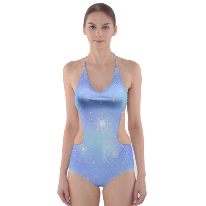 Heavenly Flowers Cut-Out One Piece Swimsuit