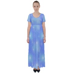 Heavenly Flowers High Waist Short Sleeve Maxi Dress by SychEva