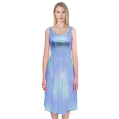 Heavenly Flowers Midi Sleeveless Dress by SychEva