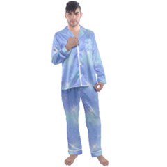 Heavenly Flowers Men s Long Sleeve Satin Pajamas Set by SychEva